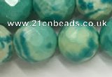 CWB883 15.5 inches 10mm faceted round howlite turquoise beads