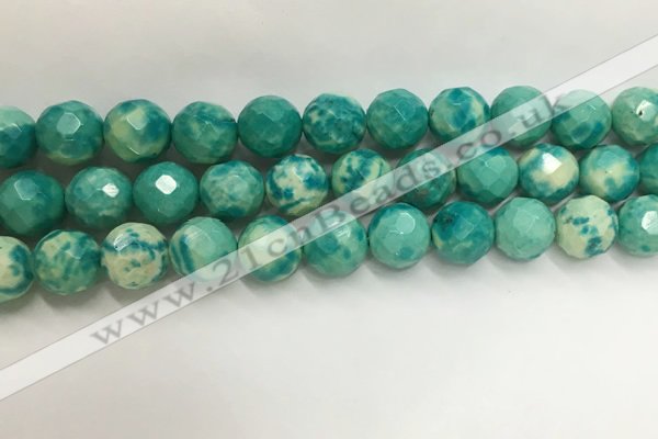 CWB883 15.5 inches 10mm faceted round howlite turquoise beads