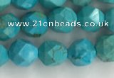 CWB889 15.5 inches 6mm faceted nuggets howlite turquoise beads