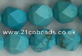 CWB890 15.5 inches 8mm faceted nuggets howlite turquoise beads