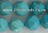 CWB891 15.5 inches 10mm faceted nuggets howlite turquoise beads