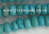 CWB895 15.5 inches 4*6mm rondelle howlite turquoise beads