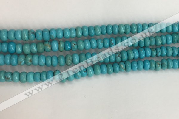 CWB895 15.5 inches 4*6mm rondelle howlite turquoise beads