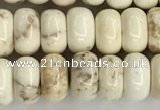 CWB896 15.5 inches 5*8mm rondelle white howlite turquoise beads