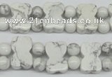 CWB90 15.5 inches 10*15mm double drilled natural white howlite beads