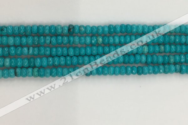 CWB901 15.5 inches 2*4mm faceted rondelle howlite turquoise beads