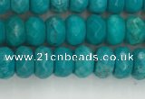 CWB902 15.5 inches 4*6mm faceted rondelle howlite turquoise beads