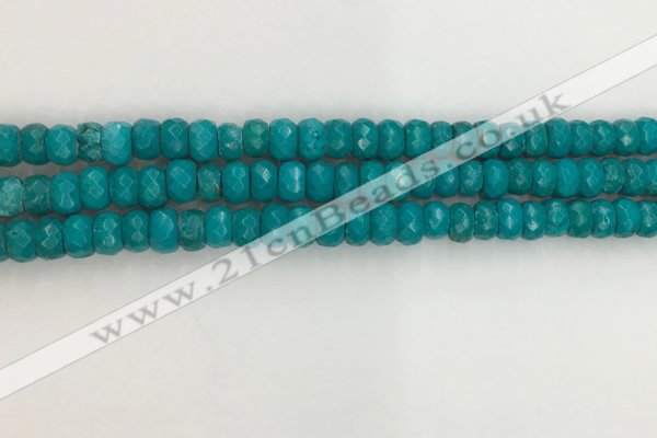 CWB903 15.5 inches 5*8mm faceted rondelle howlite turquoise beads