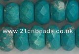 CWB905 15.5 inches 6*10mm faceted rondelle howlite turquoise beads