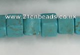 CWB910 15.5 inches 6*6mm cube howlite turquoise beads wholesale