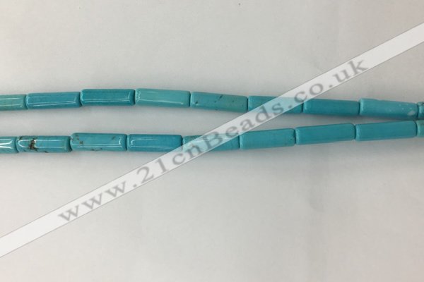 CWB915 15.5 inches 4*13mm tube howlite turquoise beads wholesale