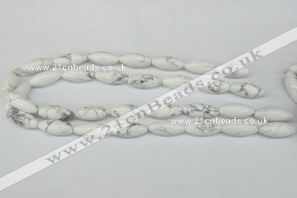 CWB92 15.5 inches 10*25mm rice natural white howlite beads