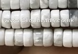 CWB920 15.5 inches 2*4mm heishi white howlite turquoise beads