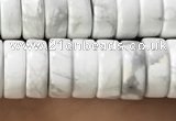 CWB922 15.5 inches 3*8mm heishi white howlite turquoise beads