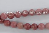 CWF01 15.5 inches 6mm faceted round pink wooden fossil jasper beads