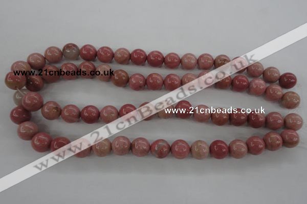 CWF15 15.5 inches 12mm round pink wooden fossil jasper beads wholesale