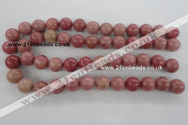 CWF17 15.5 inches 16mm round pink wooden fossil jasper beads wholesale