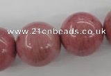 CWF19 15.5 inches 20mm round pink wooden fossil jasper beads wholesale