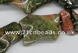 CWG05 15.5 inches 25*33mm wavy freeform unakite gemstone beads