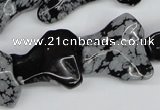 CWG06 15.5 inches 25*33mm wavy freeform snowflake obsidian beads