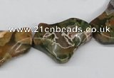 CWG08 15.5 inches 25*33mm wavy freeform rhyolite gemstone beads