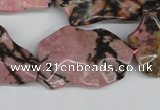 CWG09 15.5 inches 25*33mm wavy freeform rhodonite gemstone beads