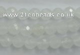 CWH03 15.5 inches 8mm faceted round white jade beads wholesale