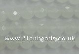 CWH04 15.5 inches 10mm faceted round white jade beads wholesale