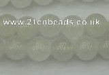 CWH52 15.5 inches 8mm round white jade beads wholesale