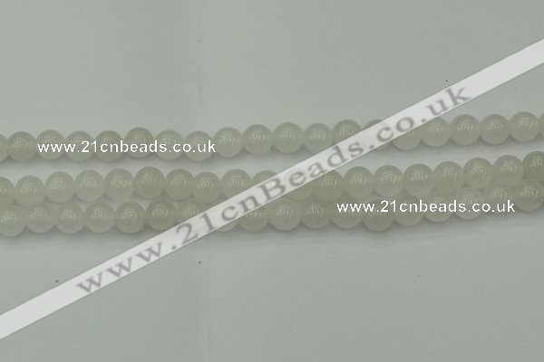 CWH52 15.5 inches 8mm round white jade beads wholesale