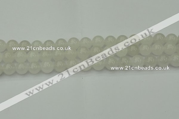 CWH54 15.5 inches 12mm round white jade beads wholesale