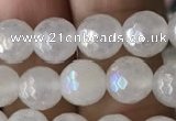 CWH60 15.5 inches 6mm faceted round AB-color white jade beads