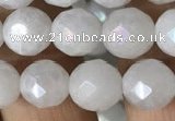 CWH66 15.5 inches 8mm faceted round AB-color white jade beads