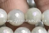 CWH72 15.5 inches 10mm faceted round AB-color white jade beads