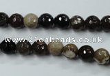 CWJ211 15.5 inches 6mm faceted round wood jasper gemstone beads