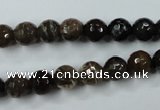 CWJ212 15.5 inches 8mm faceted round wood jasper gemstone beads