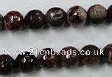 CWJ213 15.5 inches 10mm faceted round wood jasper gemstone beads