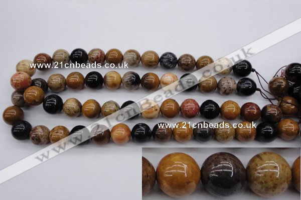 CWJ265 15.5 inches 14mm round wood jasper gemstone beads wholesale