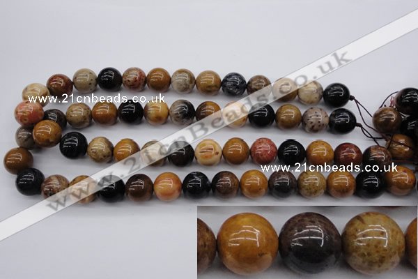 CWJ266 15.5 inches 15mm round wood jasper gemstone beads wholesale