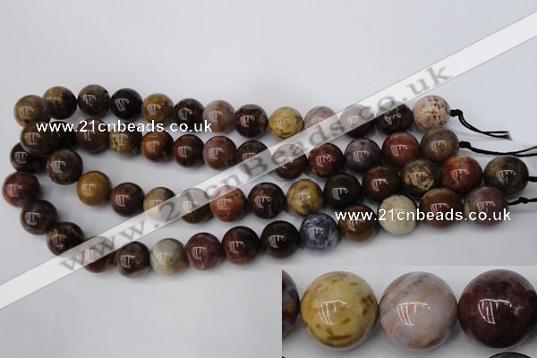 CWJ276 15.5 inches 15mm round wood jasper gemstone beads wholesale