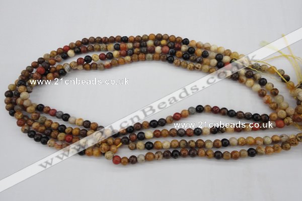 CWJ280 15.5 inches 5mm round wood jasper gemstone beads wholesale