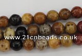 CWJ281 15.5 inches 7mm round wood jasper gemstone beads wholesale