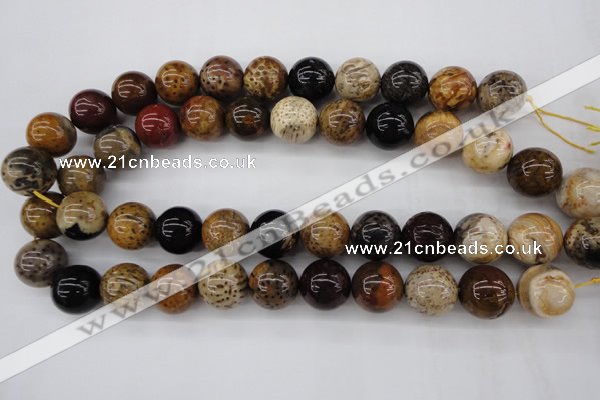 CWJ286 15.5 inches 18mm round wood jasper gemstone beads wholesale