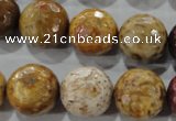 CWJ309 15.5 inches 16mm faceted round wood jasper gemstone beads