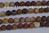 CWJ410 15.5 inches 4mm round matte wood jasper beads wholesale