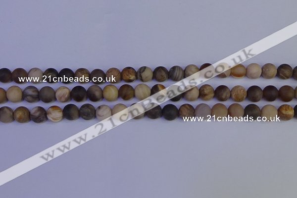 CWJ412 15.5 inches 8mm round matte wood jasper beads wholesale