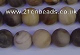 CWJ413 15.5 inches 10mm round matte wood jasper beads wholesale