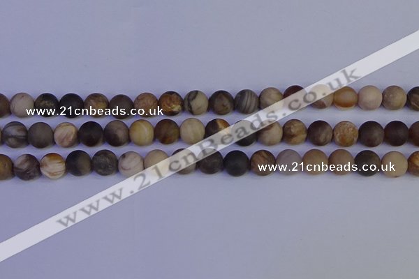 CWJ413 15.5 inches 10mm round matte wood jasper beads wholesale