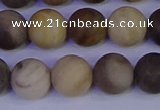 CWJ414 15.5 inches 12mm round matte wood jaspe beads wholesale