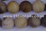 CWJ415 15.5 inches 14mm round matte wood jasper beads wholesale